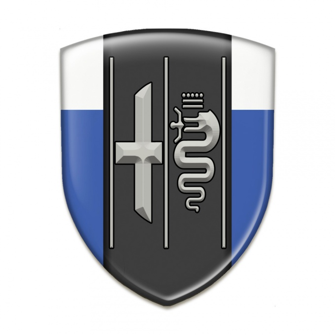 Alfa Romeo Emblem Exterior Premium Quality Blue White Background Stylish Logo 