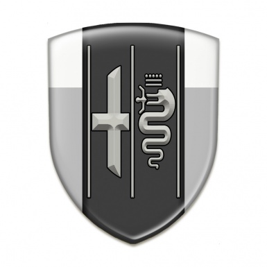Alfa Romeo Tuning Badge  Gray White Background Stylish Logo 