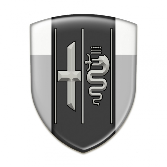 Alfa Romeo Tuning Badge  Gray White Background Stylish Logo 