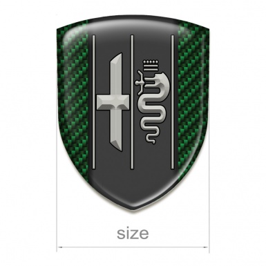 Alfa Romeo Tuning Emblem Green Fibers Background Stylish Logo 