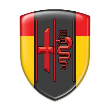 Alfa Romeo Emblem Exterior Yellow Red Design Stylish Red Logo 