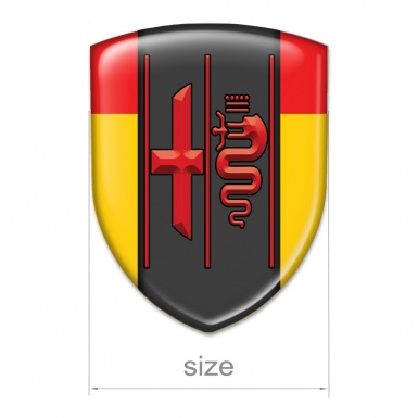 Alfa Romeo Emblem Exterior Yellow Red Design Stylish Red Logo 