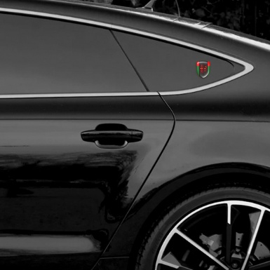 Alfa Romeo Car Accessories Badge Green Red Design Stylish Red Logo 