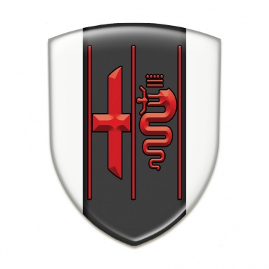 Alfa Romeo Self Adhesive Car logo Emblem White Print Red Logo 