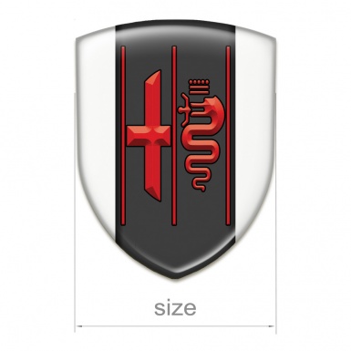 Alfa Romeo Self Adhesive Car logo Emblem White Print Red Logo 