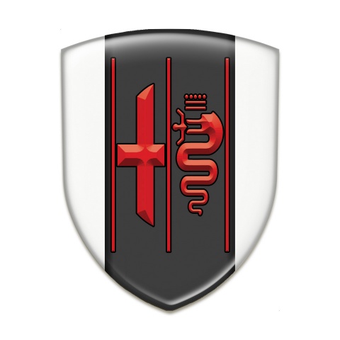 Alfa Romeo Self Adhesive Car logo Emblem White Print Red Logo 