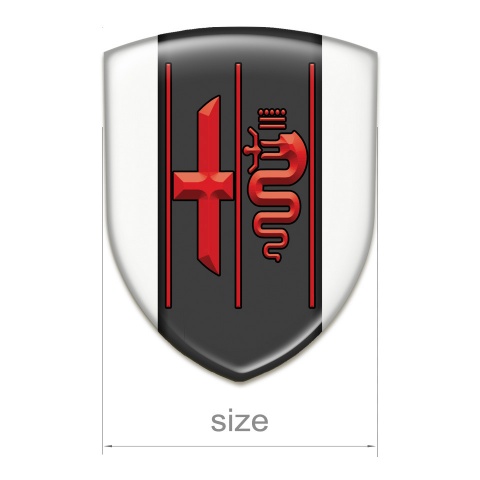 Alfa Romeo Self Adhesive Car logo Emblem White Print Red Logo 