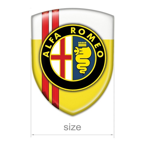 Alfa Romeo Car Interior Badge Yellow White with Red Stripes edition 