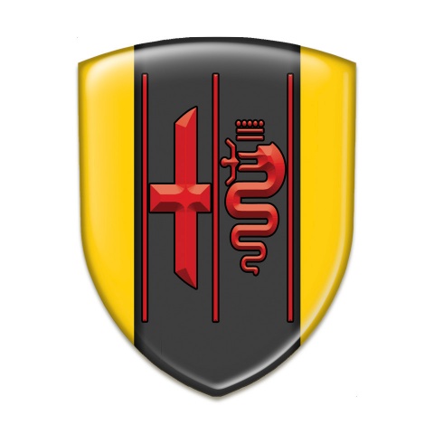 Alfa Romeo Self Adhesive Car logo Emblem Yellow Design Stylish Red logo 