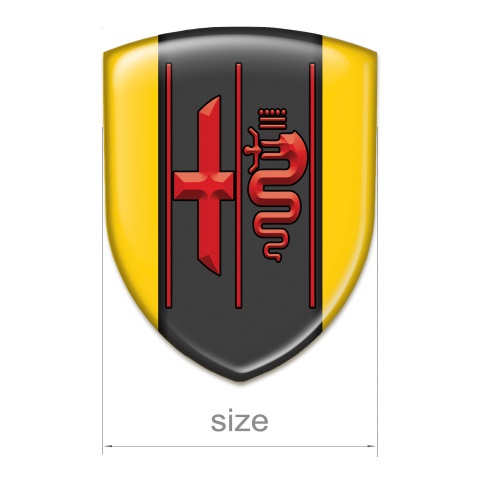 Alfa Romeo Self Adhesive Car logo Emblem Yellow Design Stylish Red logo 