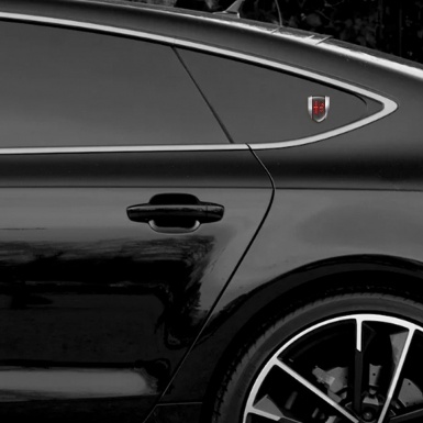 Alfa Romeo Silicone Car Decal Badge Silver Design Stylish Red Logo 