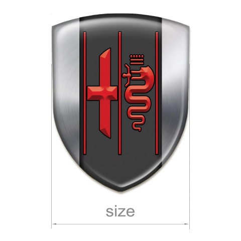 Alfa Romeo Silicone Car Decal Badge Silver Design Stylish Red Logo 
