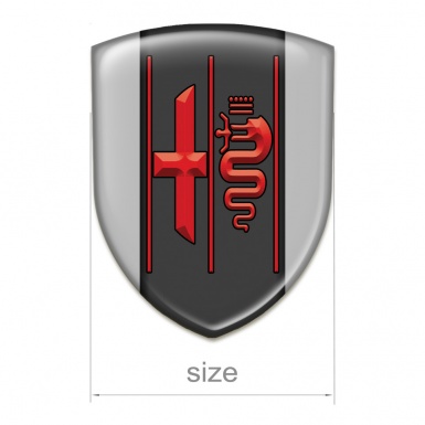 Alfa Romeo Silicone Badge Gray Design Stylish Red Logo 