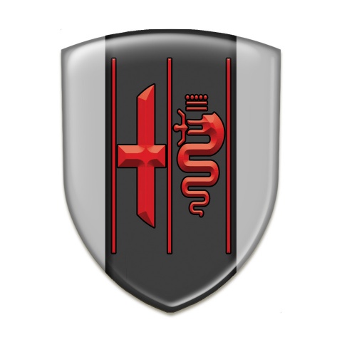 Alfa Romeo Silicone Badge Gray Design Stylish Red Logo 