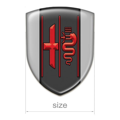 Alfa Romeo Silicone Badge Gray Design Stylish Red Logo 