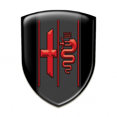 Alfa Romeo Silicone Shield Black Design Red Stylish Logo 