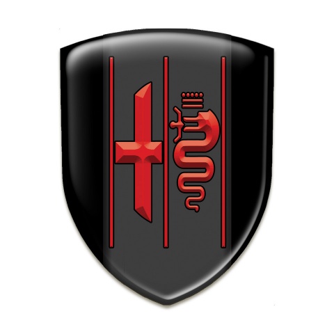 Alfa Romeo Silicone Shield Black Design Red Stylish Logo 