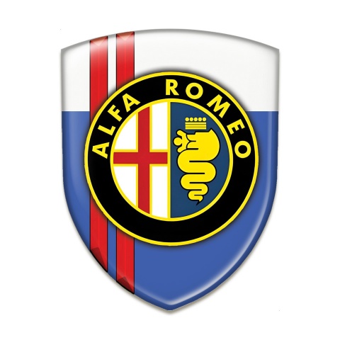 Alfa Romeo Auto Emblem Blue White with Red Lines Edition 