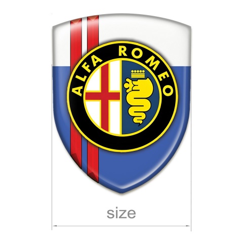 Alfa Romeo Auto Emblem Blue White with Red Lines Edition 