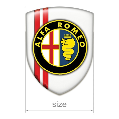 Alfa Romeo Logo Emblem White with Red Lines Base Classic Logo 