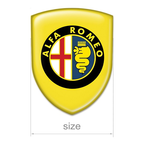 Alfa Romeo Self Adhesive Emblem Logo Yellow Print Classic Logo Style 