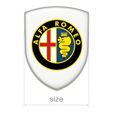 Alfa Romeo Silicone Car Decal Badge White Design Classic Logo 