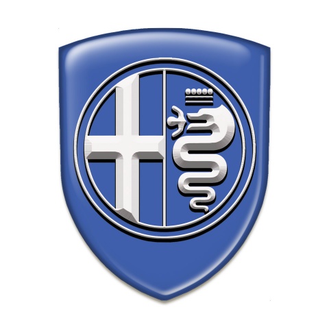 Alfa Romeo Silicone Badge Stylish Blue pattern Big White Logo 