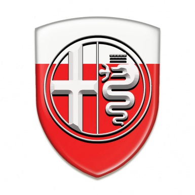 Alfa Romeo Auto Emblem Red White Pattern Big Logo 