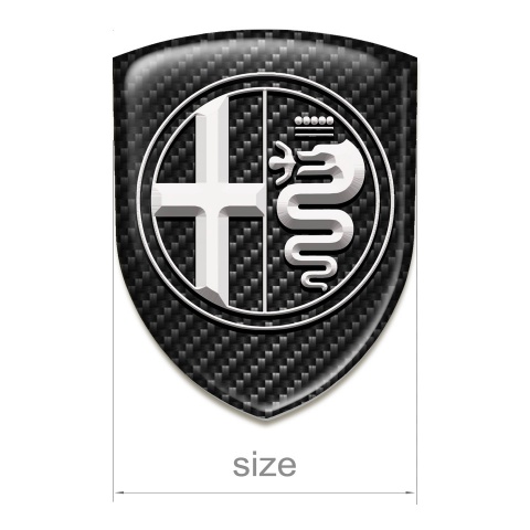 Alfa Romeo Domed Emblem Black Fibers White Logo 