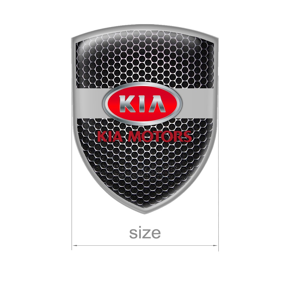 Kia Silicone Sticker Shield Black Red Logo | Domed Emblems | Stickers ...