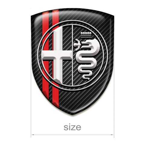 Alfa Romeo Car Interior Badge Black carbon Red Stripes type 