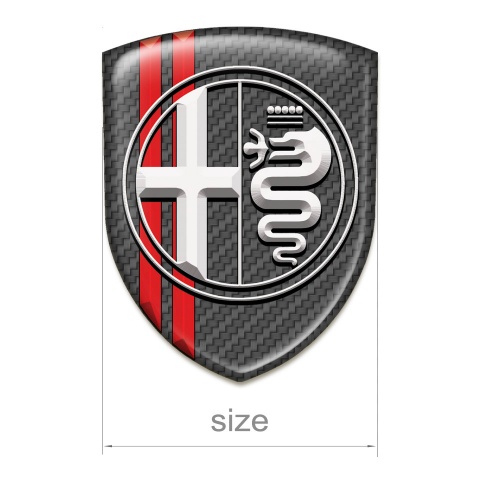 Alfa Romeo Silicone Badge Carbon With Red Lines