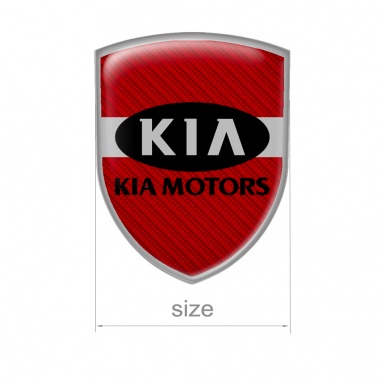 Kia Silicone Sticker Red Carbon Grey Logo