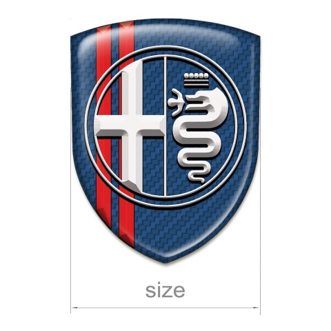 Alfa Romeo Auto Emblem Navy Blue carbon with Red Lines Model 
