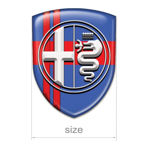 Alfa Romeo Logo Emblem Blue Base with Crossed Red Lines Style 