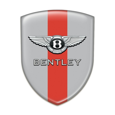 Bentley Self Adhesive Car logo Emblem Gray with Red Tape Design 