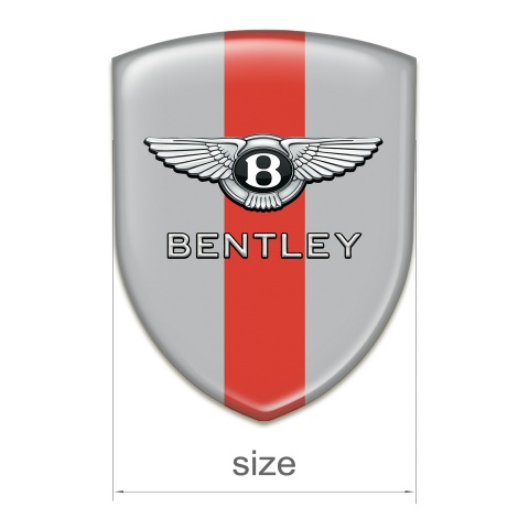 Bentley Self Adhesive Car logo Emblem Gray with Red Tape Design 
