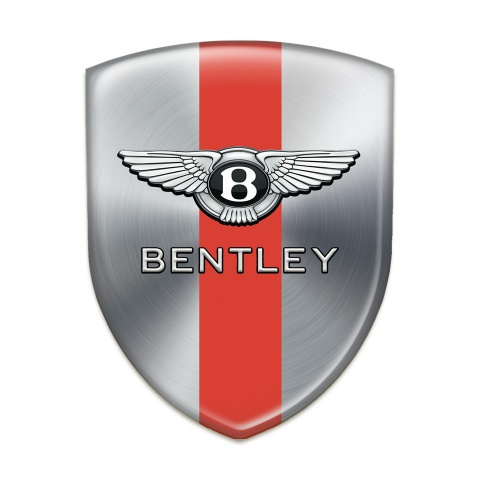 Bentley Car Interior Badge Silver with Red Tape design 