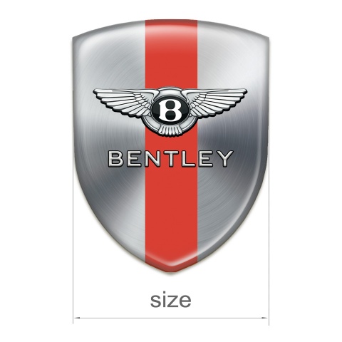 Bentley Car Interior Badge Silver with Red Tape design 