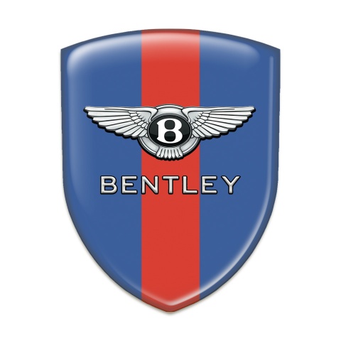 Bentley Silicone Car Decal Badge Blue Print with Red Band 