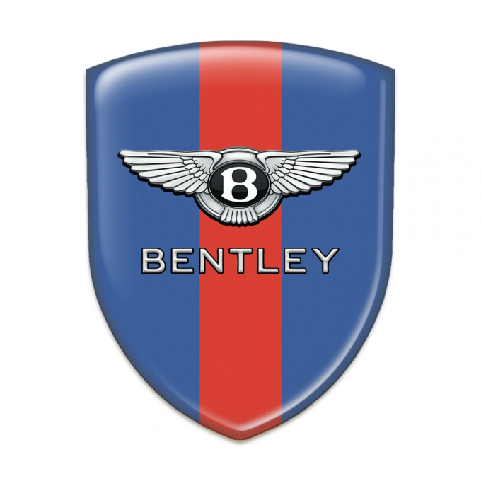 Bentley Silicone Car Decal Badge Blue Print with Red Band 