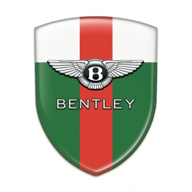 Bentley Auto Emblem Green White Base Red Band Decoration 