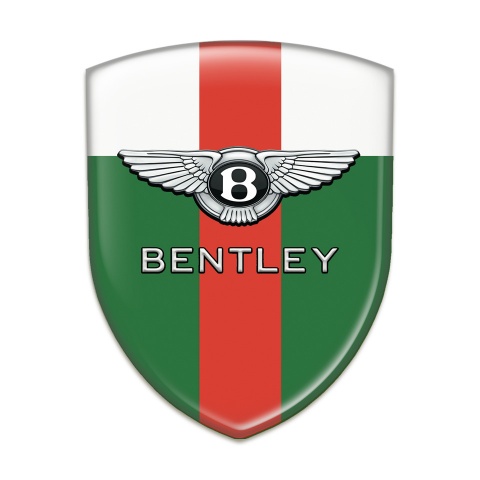 Bentley Auto Emblem Green White Base Red Band Decoration 