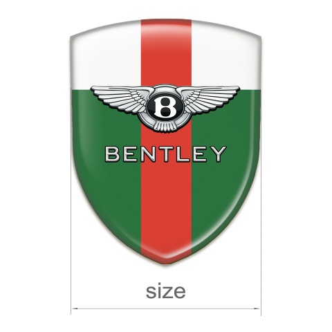 Bentley Auto Emblem Green White Base Red Band Decoration 
