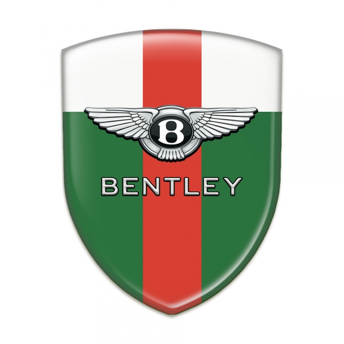 Bentley Auto Emblem Green White Base Red Band Decoration 