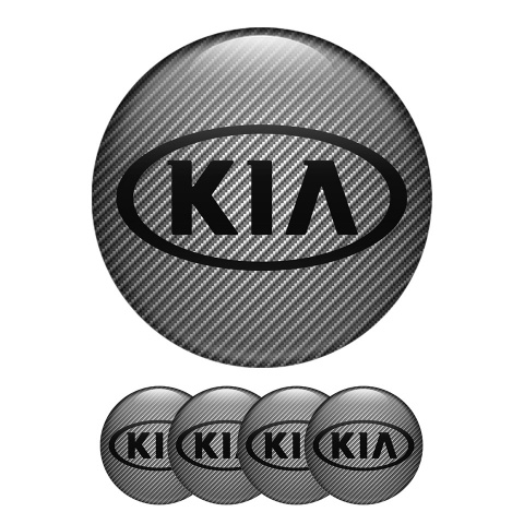 Kia Wheel Center Caps Emblem Carbon Style