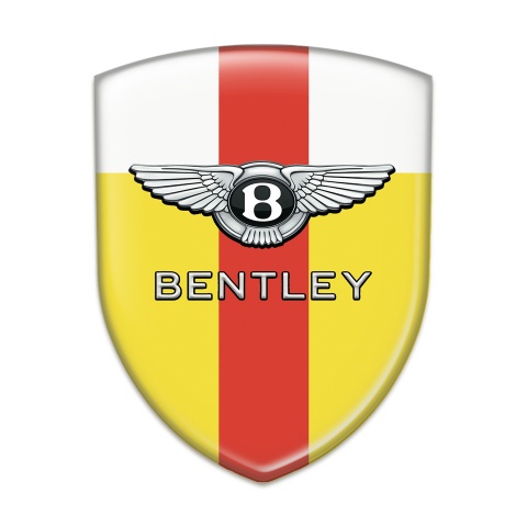 Bentley Logo Emblem Yellow White Print Red tape Decoration 