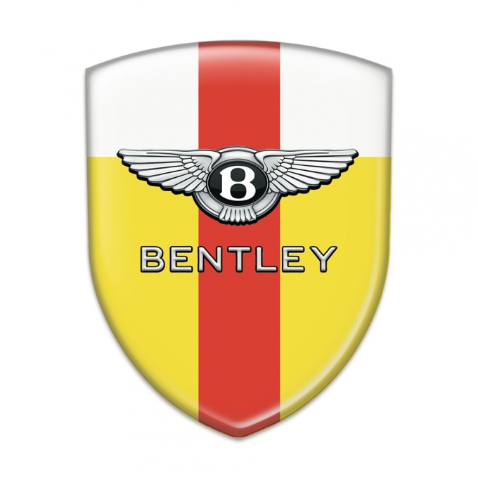 Bentley Logo Emblem Yellow White Print Red tape Decoration 