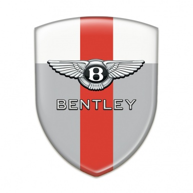 Bentley Tuning Emblem Gray White Print Red band Decoration 
