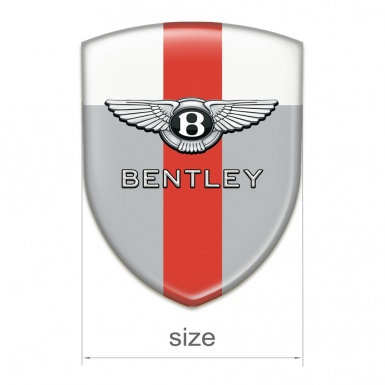 Bentley Tuning Emblem Gray White Print Red band Decoration 